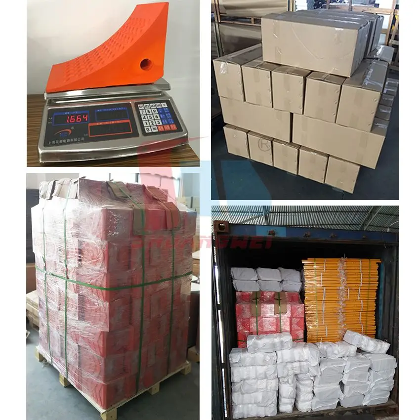 Light Weight PU Orange Trailer Tire Camper Parking Lot Curb Blocks Wheel Chocks Parking Blocks Car Wheel Wedges For Vehicle