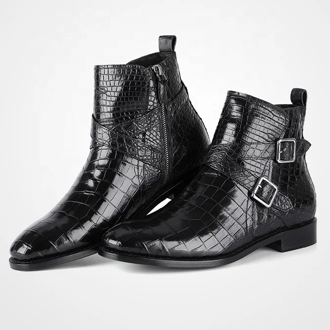 Customized logo men boots crocodile genuine leather boot for men