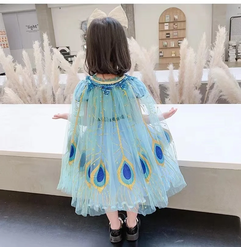 Low Price Princess Cape For Girls Colorful Cloak For Party Show Fashion Cloak Halloween Cosplay Girls Cloak Girls Cape