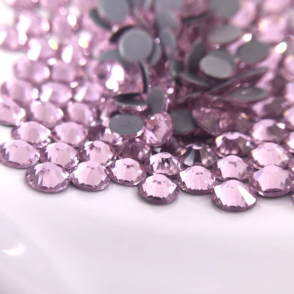 Wholesale cheap price flat back bulk hot fix pack glass rhinestone color chart