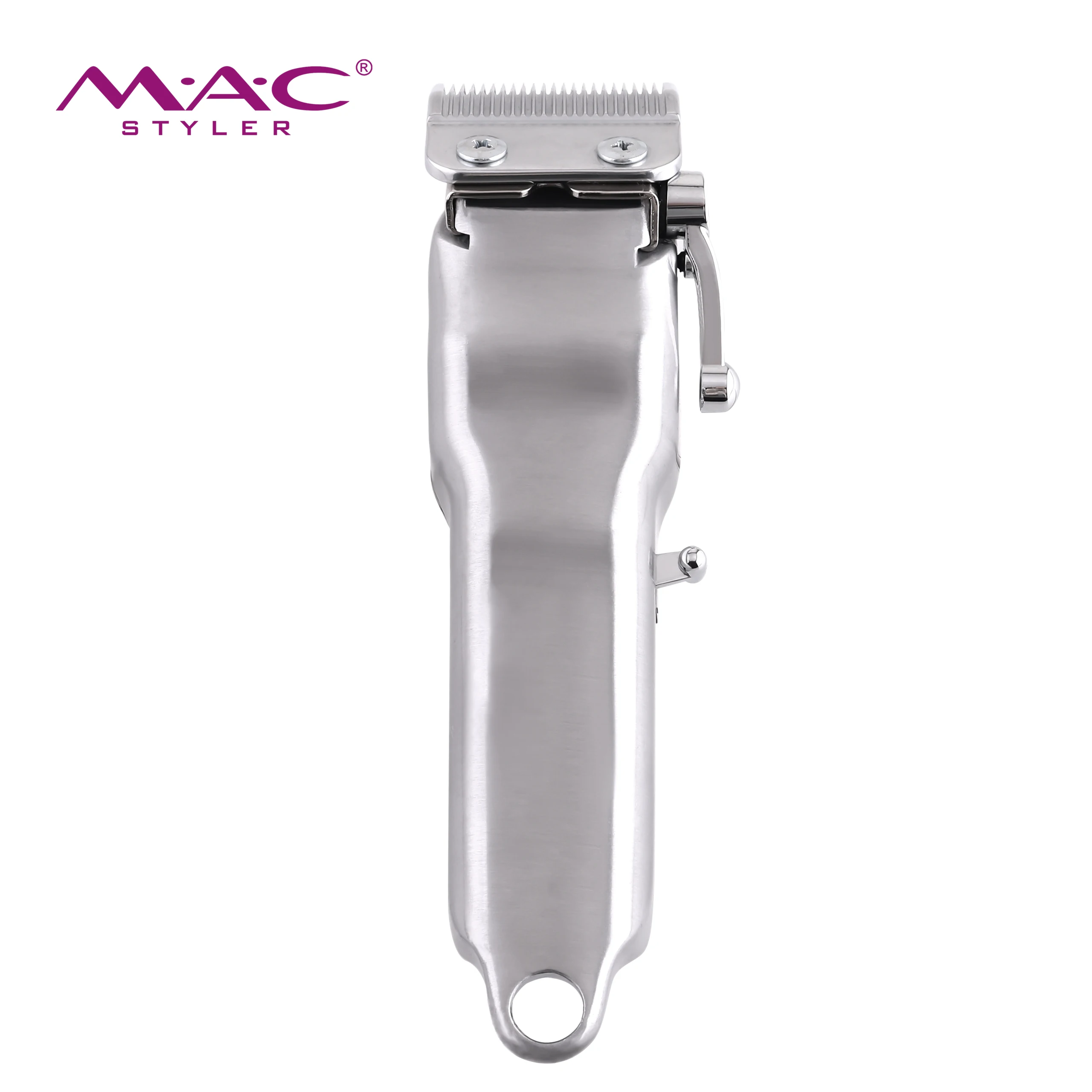 High Power Rechargeable Silver Cordless Hair Trimmer Magnetic Motor Hair Clippers All Metal Body Hair Clipper