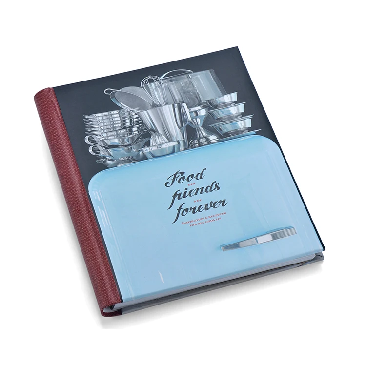 Food Book Hardback Cover Print Hidden Cloth Round Ridge Wire O Sprial Hardcover Printing