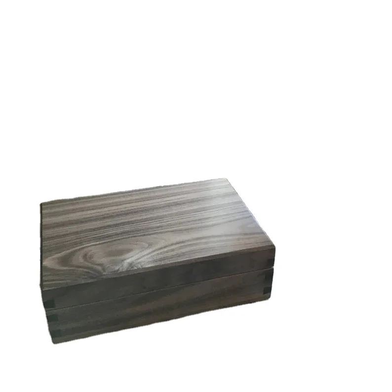 luxury black walnut wood keepsake box small deluxe square gift Handmade Walnut Wood Case with Dovetail Joints box