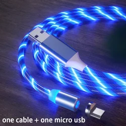 Best Selling New Hot Products 2021 Unique Fast Charging USB Cable Flowing Light Mobile Phone Cable USB Magnetic Charger Cable