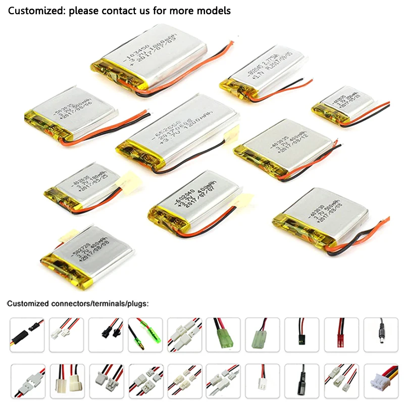Перезаряжаемый 3 7 v 200mAh полимерный литий-ионный аккумулятор 042030