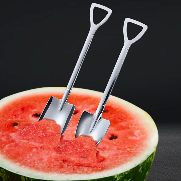 Creative lovely square head coffee ice cream spoon shovel shape ice cream spoon steel