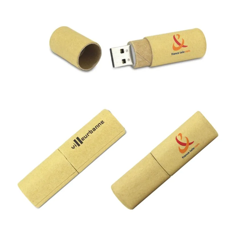 USKY factory direct sale usb flash drive bulk paper eco cle usb custom logo 2.0 3.0  pendrive 2gb 4gb 8gb wholesale new pendrive