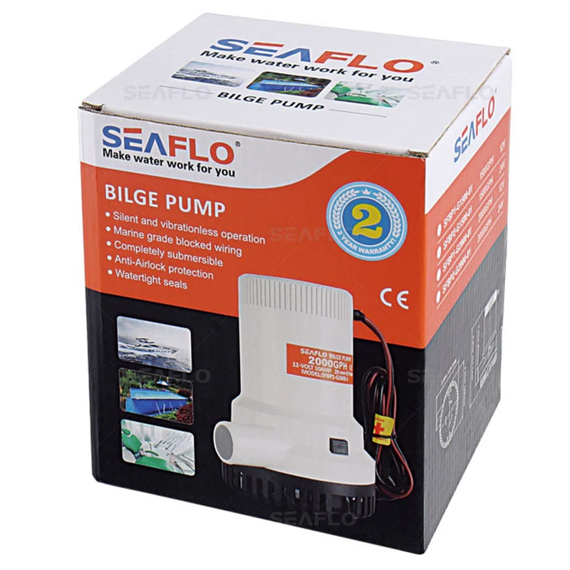 Морской Электрический погружной насос для рабочего колеса SEAFLO 12 В 2000 GPH
