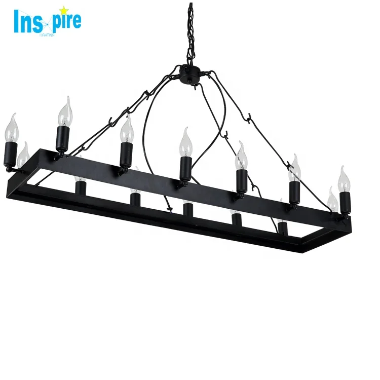 Декоративные Большой промышленный светодиодный Потолочный подвесной черный кованого железа люстра подвесной светильник