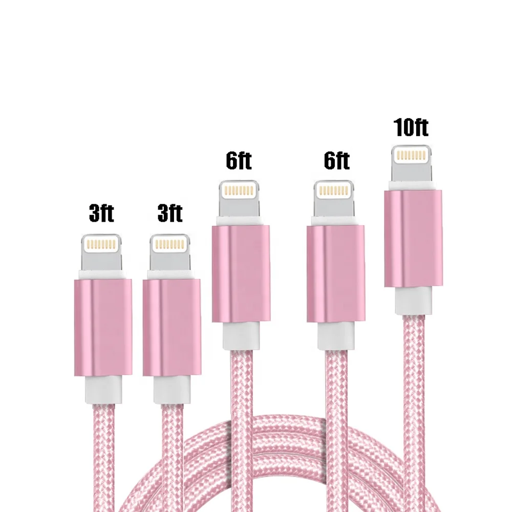 10FT Fast Charger Cable For iPhone SE/6/7/8/XS/XR/11 PRO, 3M Aluminum Nylon Braided USB Data Sync For iPhone Charging Cable