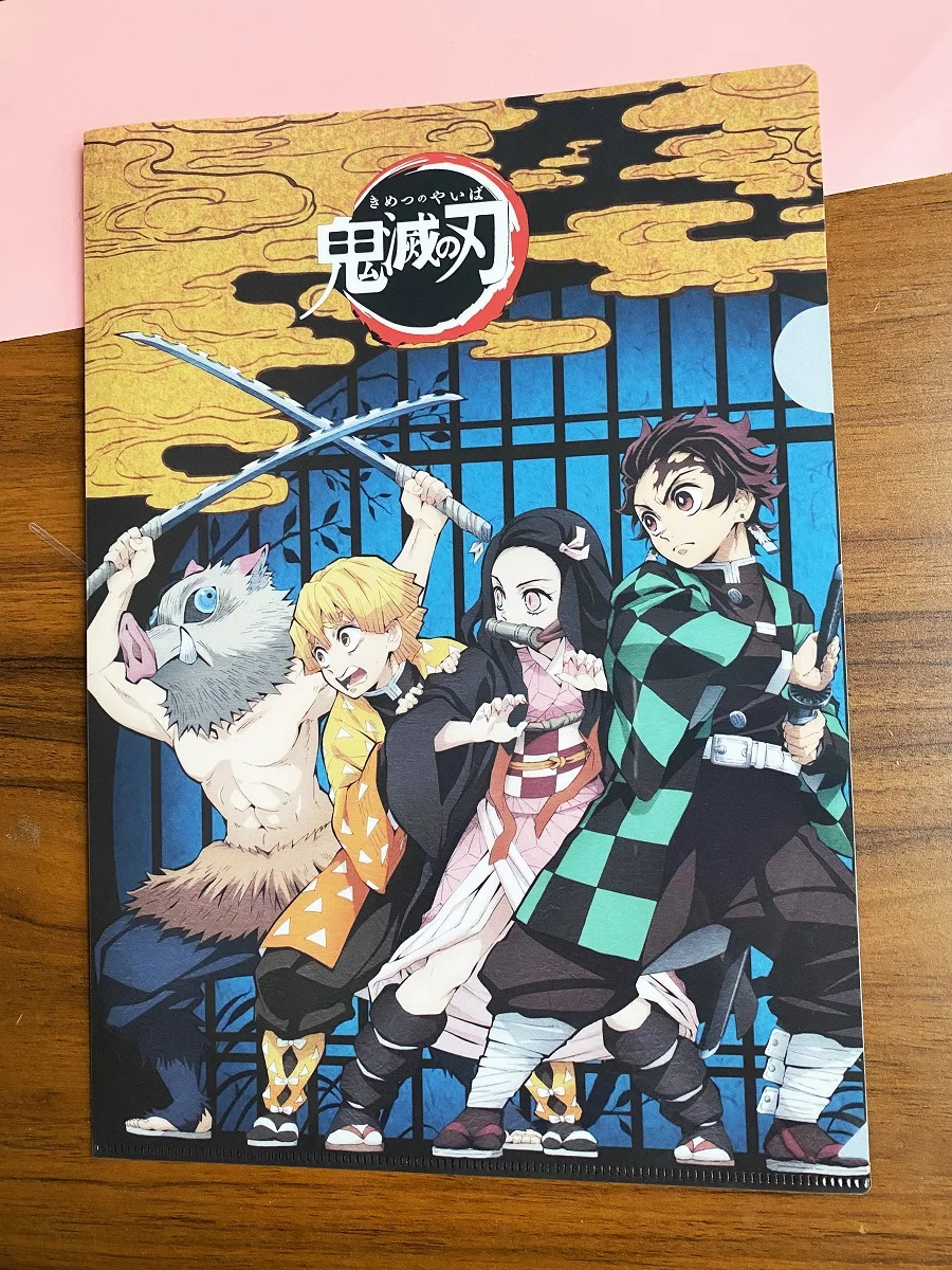 Demon Slayer File Bag Kimetsu no Yaiba Cartoon Document Holder For Student Office Anime File Pocket
