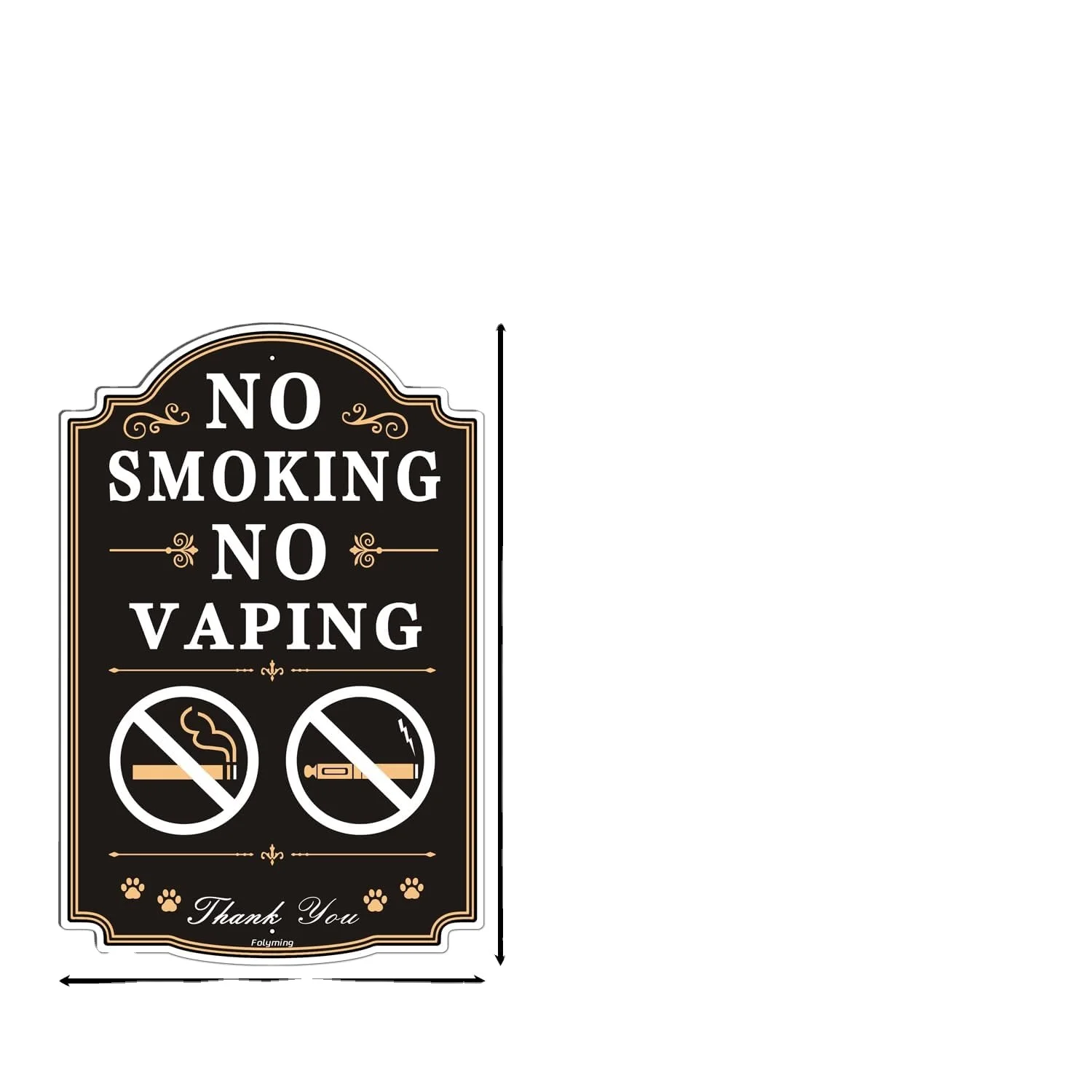 2024 Hot Selling No smoking sign packaging, no smoking, including electronic cigarettes and e-cigarettes, black acrylic sign