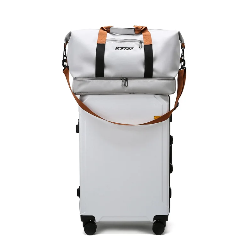 New 2024 Travel Shoulder Bags Solid Sports Gym Travel Waterproof Customizable Duffle Bag With Shoe Compartment