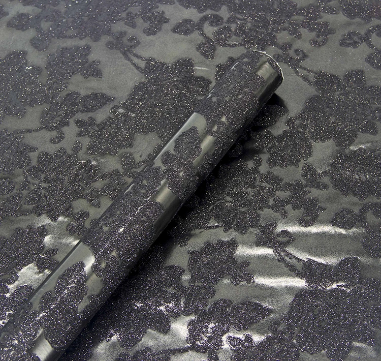 wholesale rose flower flocking art wrapping paper for gift