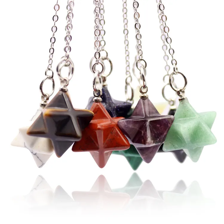 2020 New Arrivals Crystal Merkaba Pendulum Charm Pendent Necklaces
