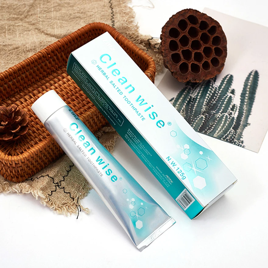 Custom Logo Tooth Whitening Gingival Bleeding Herbal Sea Salt Toothpaste Wholesale Without Fluoride