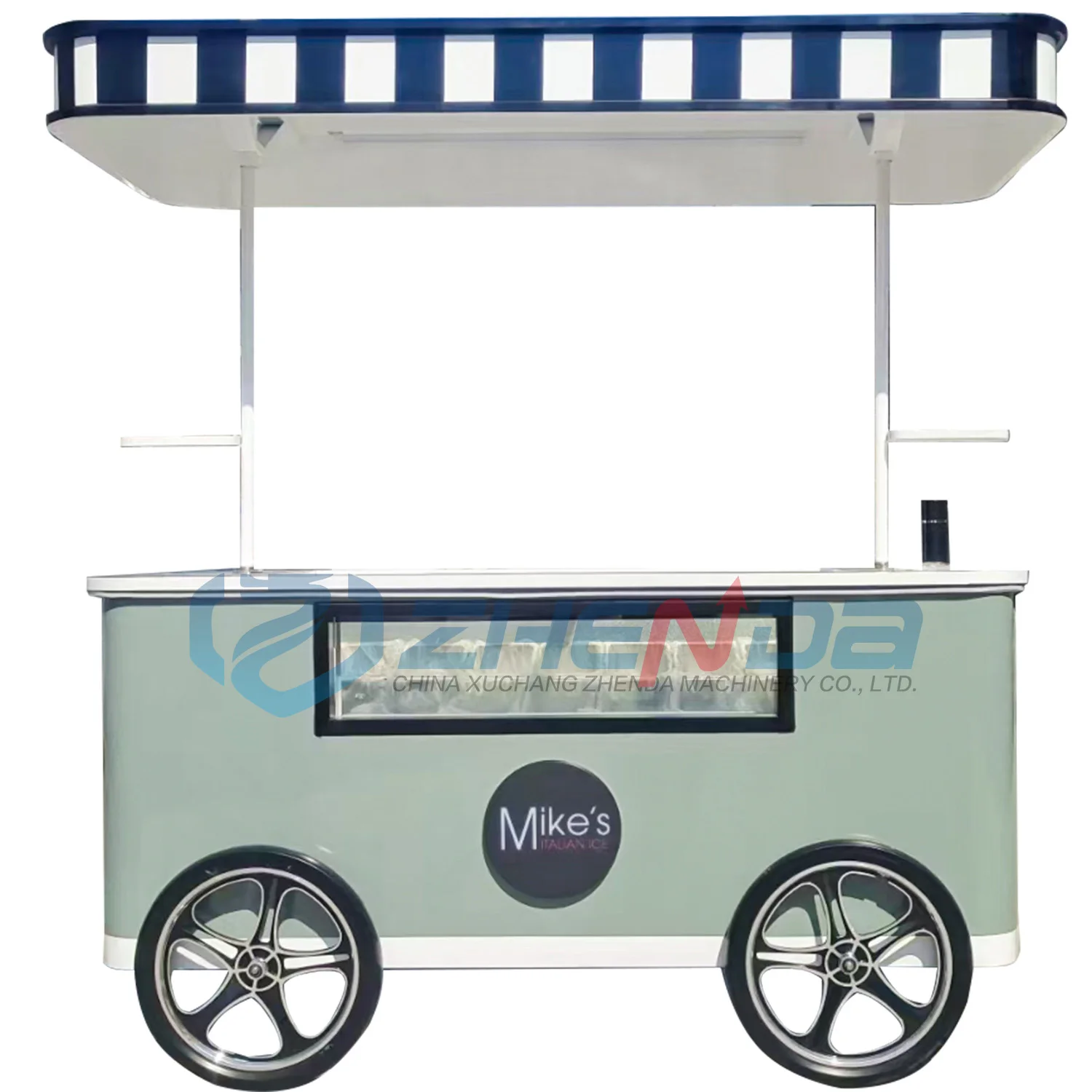 Mini Ice Cream Trolley Easy Move Convenient Selling Coffee Cart Candy