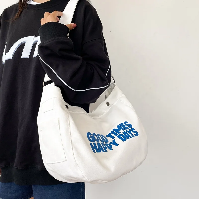 Top Seller Wholesale Large Capacity Causal Letter Solid 6 Colors Buckle Women Shoulder Messenger Bag with Side Pocket