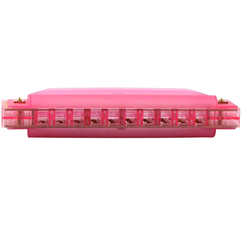 Wholesale hot selling custom logo colorful plasticcute 10 Hole kids Translucent harmonica for Children