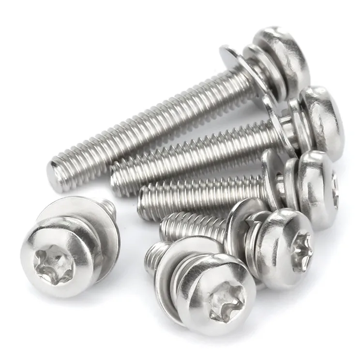 Stainless Steel Pan Head Combination Sems Machine Screws M3 M4 M5 M6 M8 Torx Sems Screw