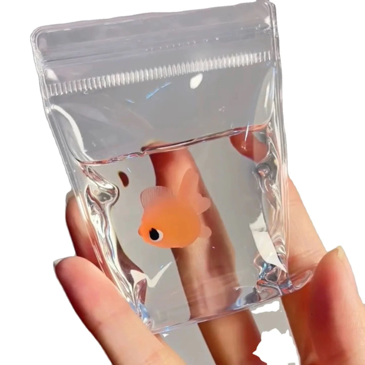 Trending toys 2024 OEM squishy stuffed animal toys cute mochi lifelike goldfish soft tpr fidget toys for kids