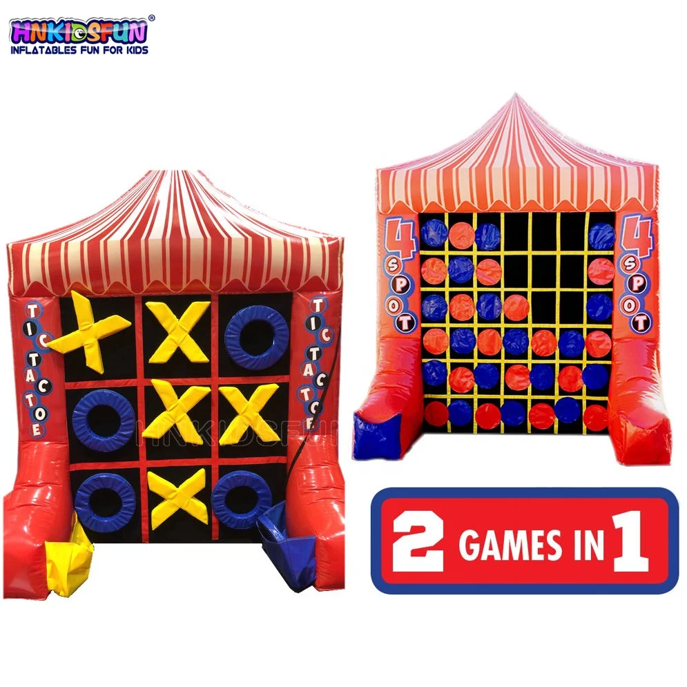New Finished 2 in 1 Inflatable tic tac toe and connect 4 carnival games for party
