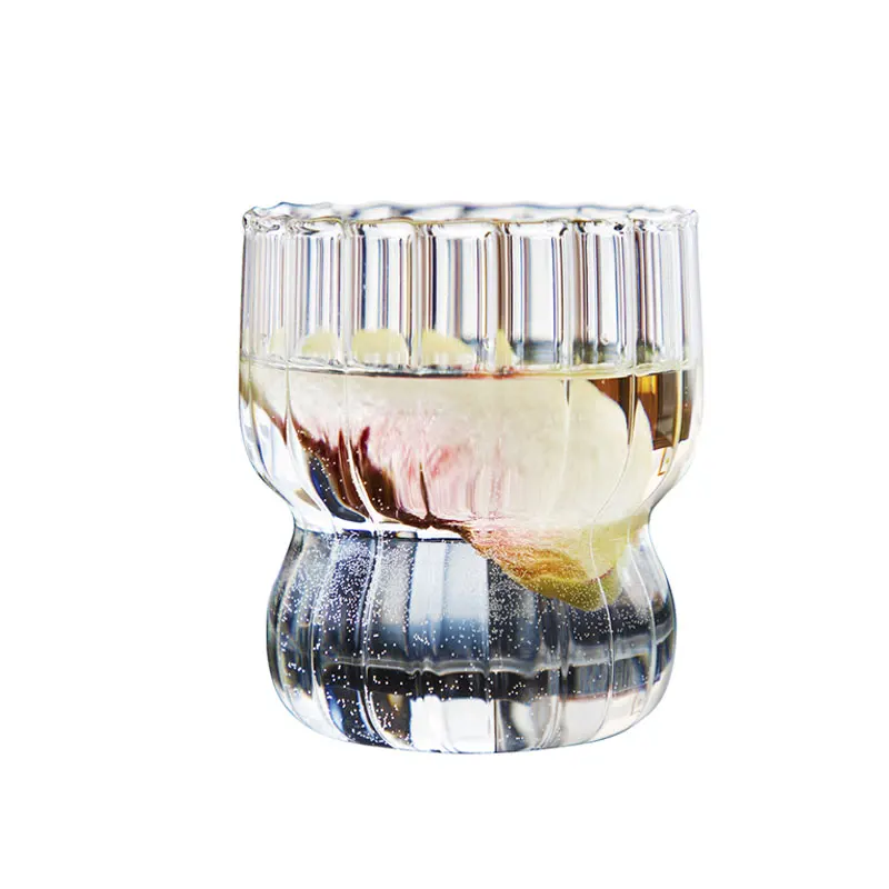 New Design Stripe Glass Coffee Cup Milk Breakfast Borosilicate Glass Mug Kitchen Glass Mugs