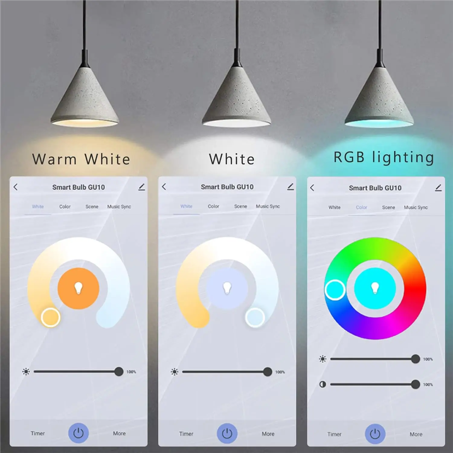 Inbouwspot Dimmer Switch 10W Smart Gu10 E27 Couleur Led Spotlight Wide 10 Degree Angle Ceiling Mounted Led Light Gu10 Rgb Bulb