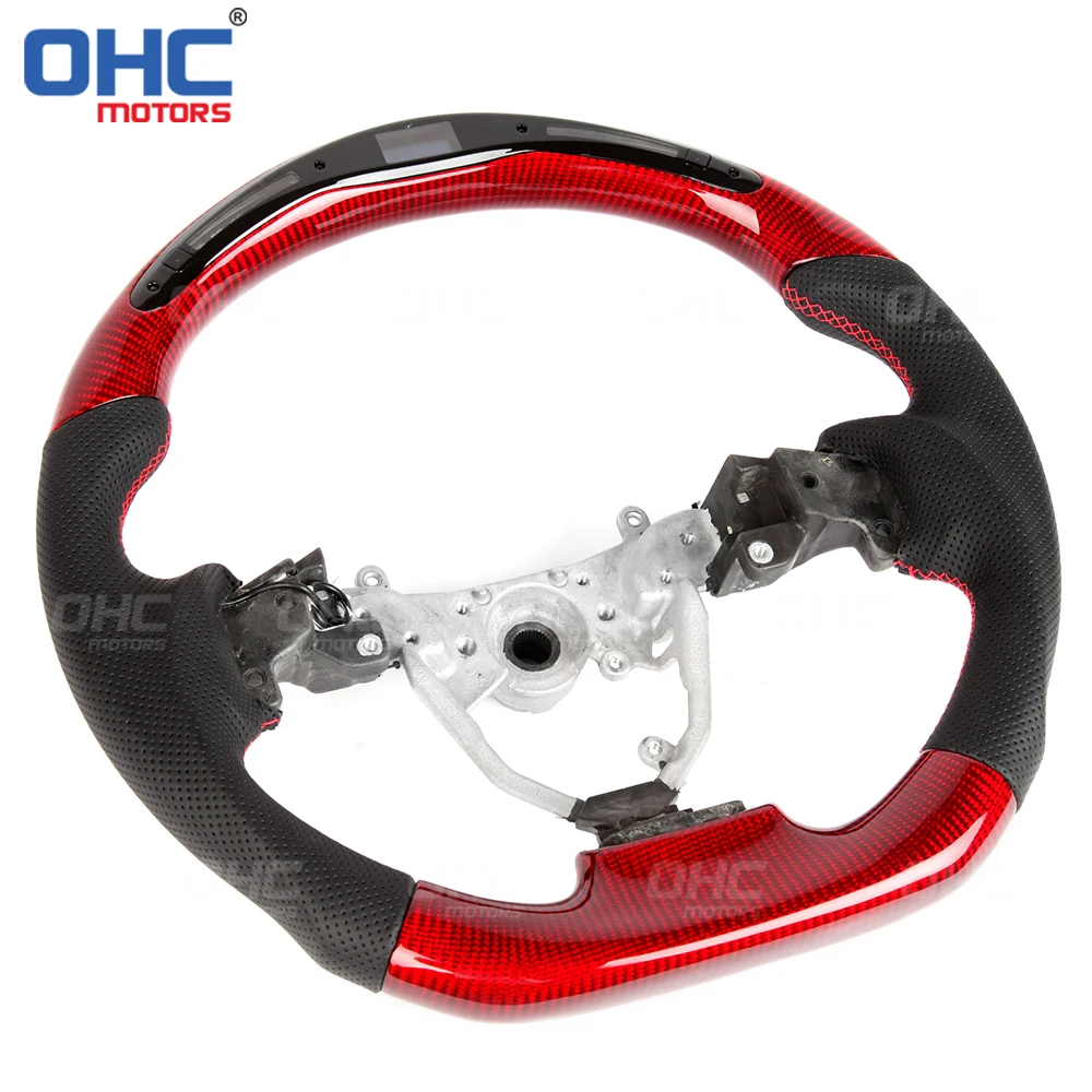 LED Racing OHC Steering Wheel For Lexus IS 250 IS350 is 350 ISF Red Carbon Fiber Steering Wheel