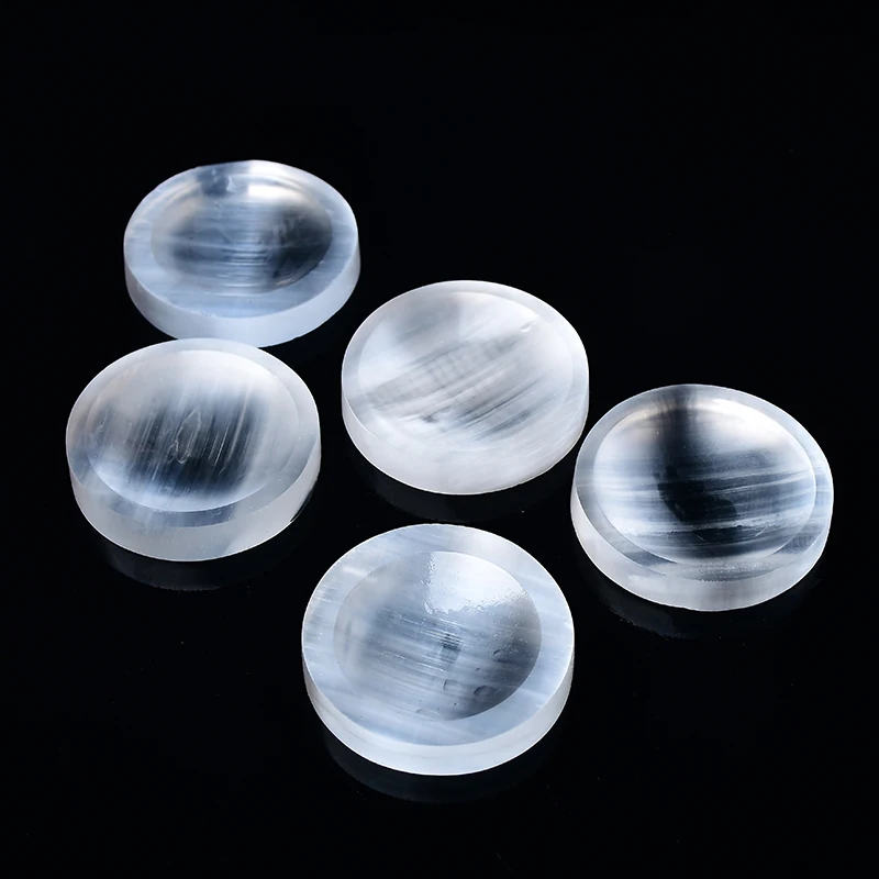 Натуральный кристалл, кварц, резная круглая чаша из селенита, религиозный лечебный камень, чаша из селенита для украшения дома