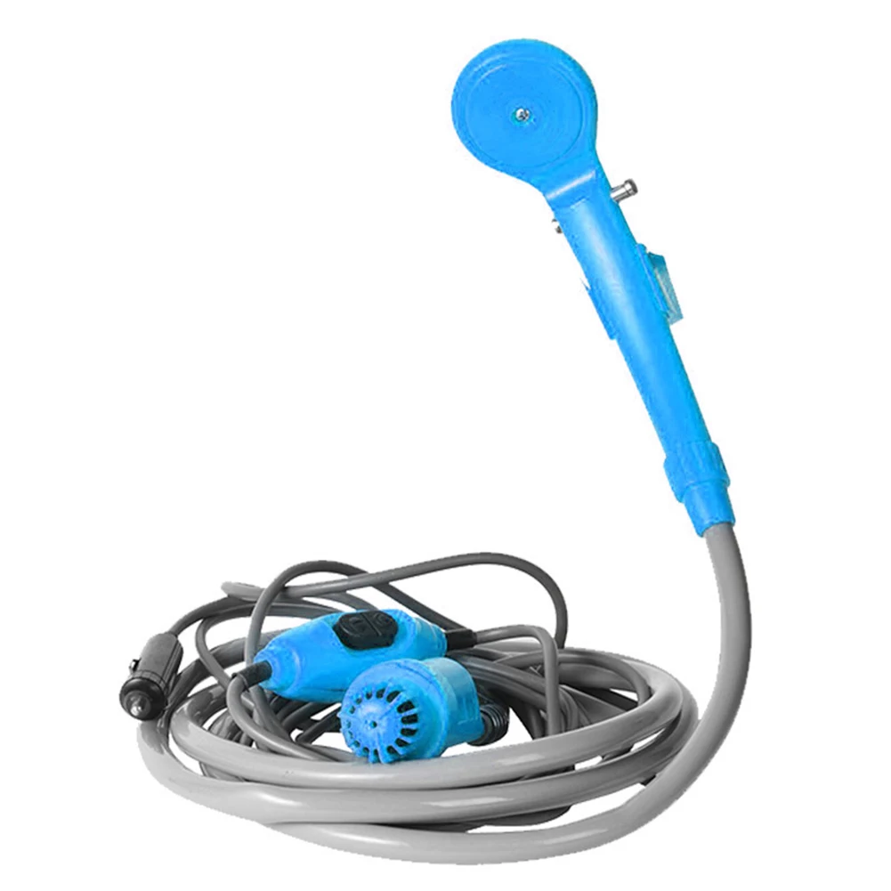 12V Car Outdoor Camping Shower High Pressure Portable Car Washer Water Gun Electric Pump Camping Travel Pet Dog Take Shower Set