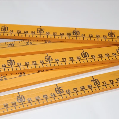 Mathematics teaching tool wooden meter ruler 100cm 1meter double sided ruler 3cm wide 5mm thick