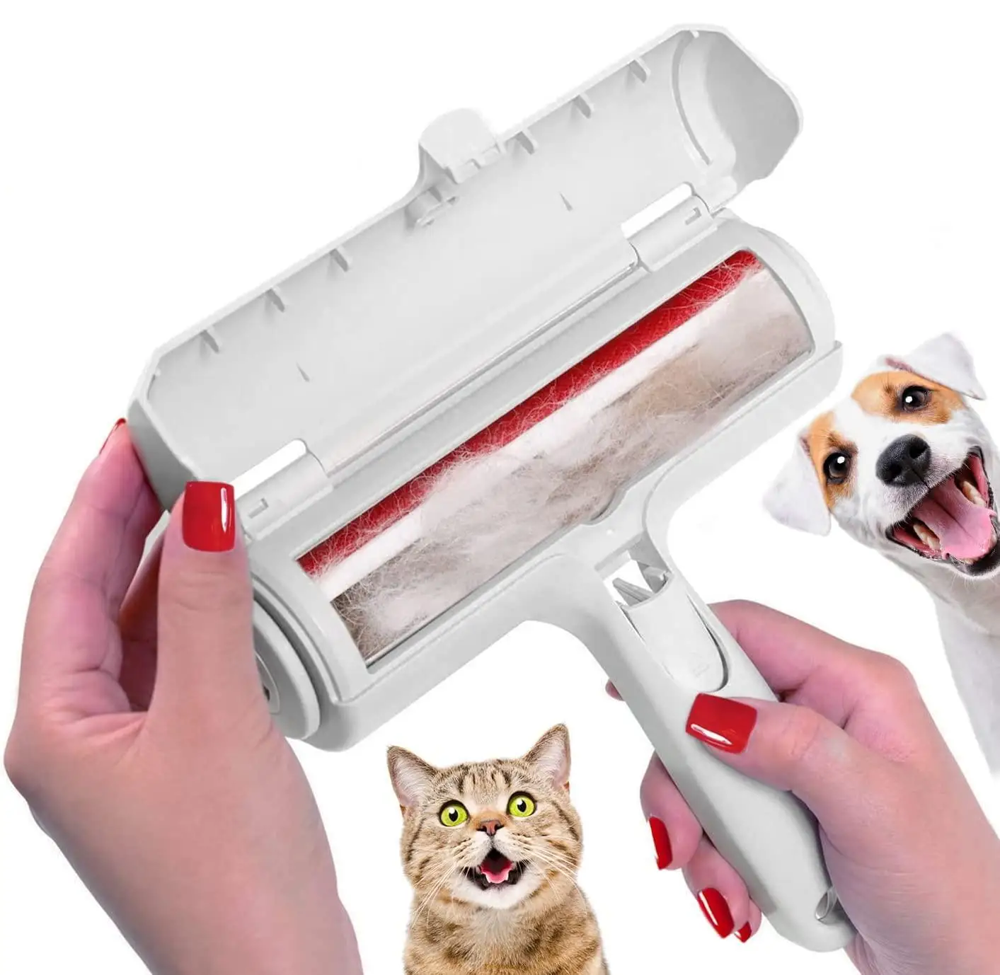 2024 Pet Hair Remover Roller - Dog & Cat Fur Remover with Self-Cleaning Base - Efficient Animal Hair Removal Tool