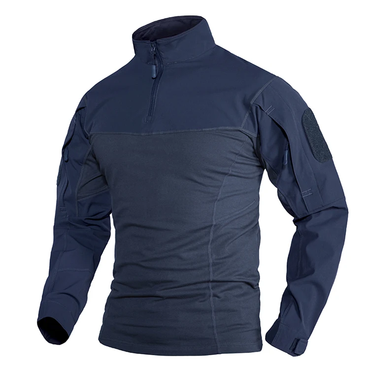 Manufacturers for Customs Clothes Mens Long Sleeve Crew-Neck Tactical T-shirts, Elastic Ripstop Hunting Combat Tops Nylon Tees