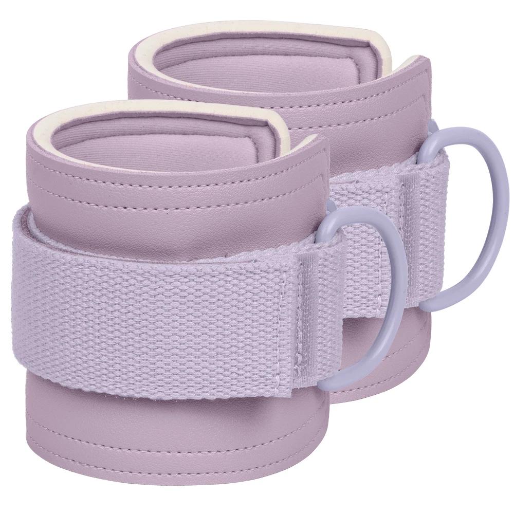 MKAS Polyester 5mm Thick 24cm Long Neoprene PVC Leather Anti-slip Gym Ankle Brace for Cable Machine Ankle Straps