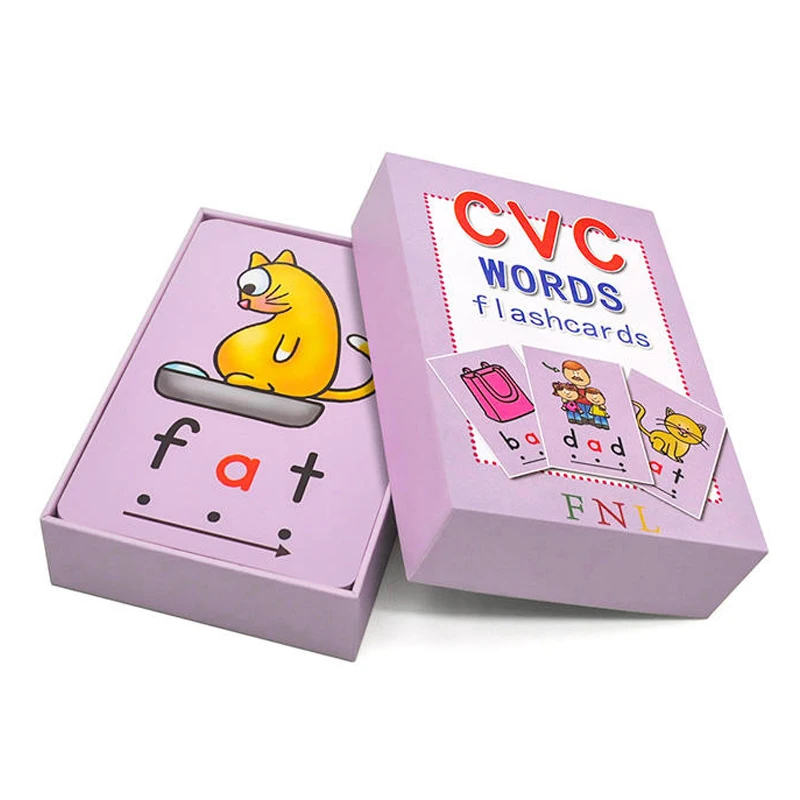 Custom flash cards printing services soft baby vocabulary kids flash oracle cards Spanish case flashcards for educational