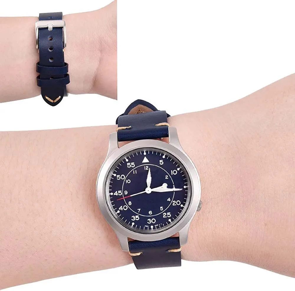 Customize  22mm 24mm Quick Release Watch Straps Genuine Calf Leather Watch Bands for men and women