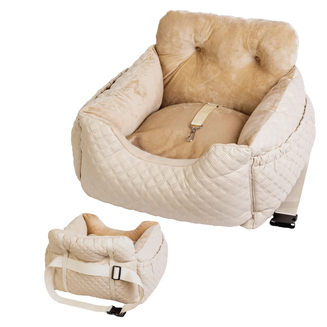 Custom New PU Leather Dog car seat Pet Booster Seat Waterproof Dog Travel Bed Luxury car seat Pet Carrier Bag