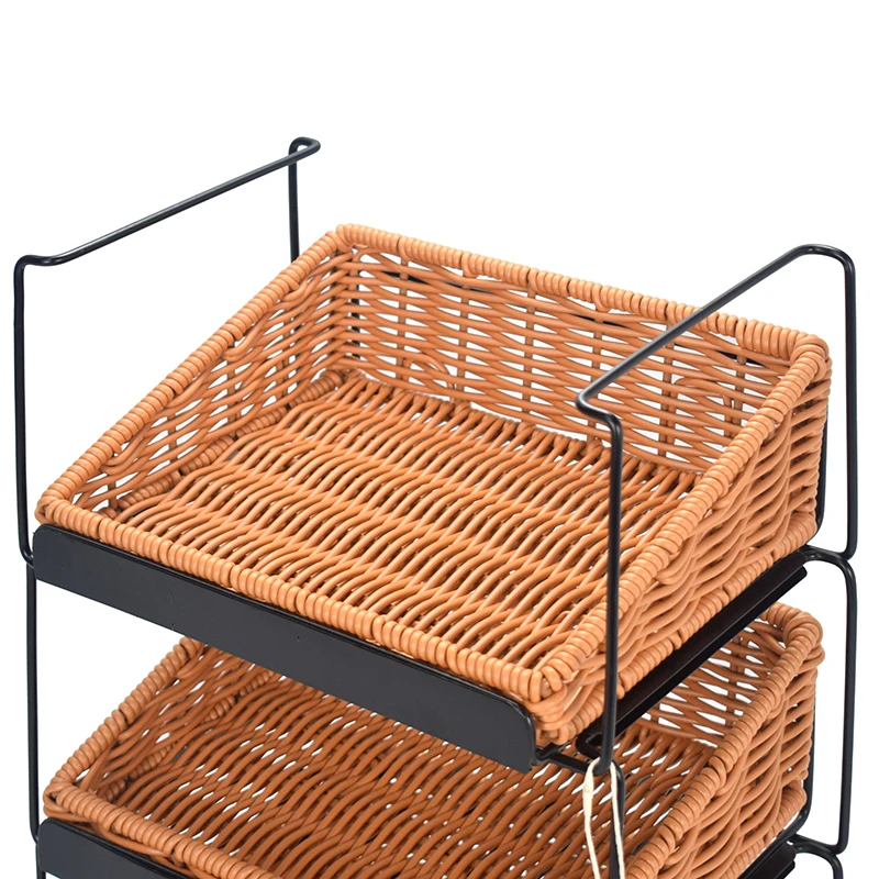 Drawer-type multi-layer woven shelves office desktop compartment storage box sundries storage basket