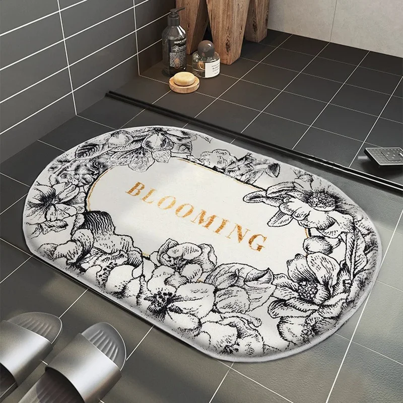 Home Nordic toilet cashmere bathroom door mat absorbent non-slip bedroom stone bedside diatomite blanket mats