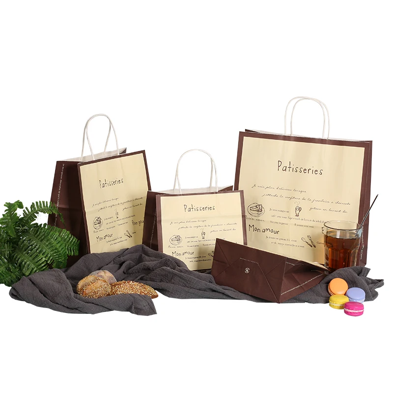 different kind  of kraft paper bags for dessert mini yellow bag