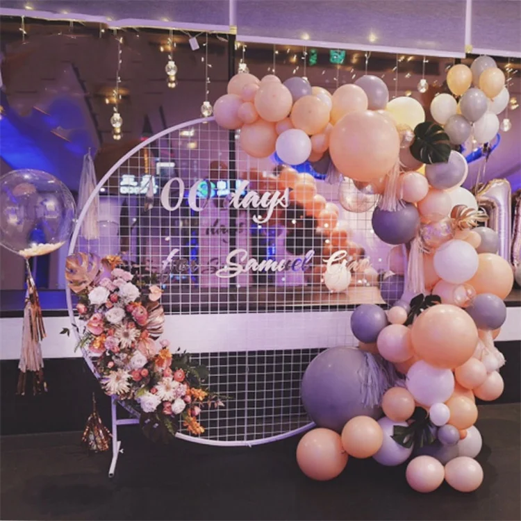 Hot Selling High Quality Party Supplies Metal Circle Backdrop Grid Arch Backdrop Wedding Decorations Wedding Arch