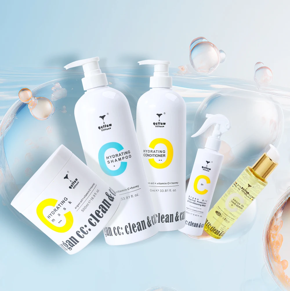Wholesale OEM Hair Care Set Morocco Argan Oil Organic Hair Hydrating Shampoo And Conditioner Set Vitamin C Moisturizing Shampoo