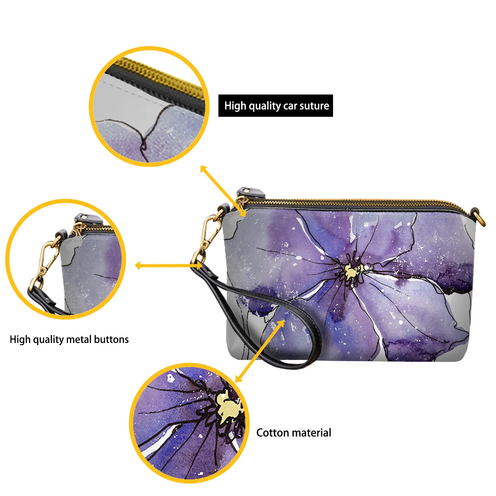 Marshall Islands Polynesian Women Fashion Shoulder Crossbody Bag Custom Designs Small Wristlet Handbags Leather Clutch Purses