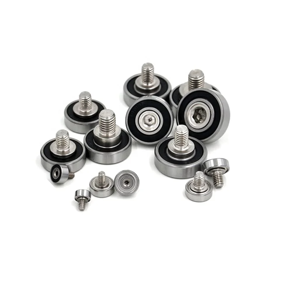 608 ZZ 608 RS Bearing Wheel 17mm 22mm OD M6 M8 Pulley Wheel External  Stainless Steel Shaft Bearing with Screw