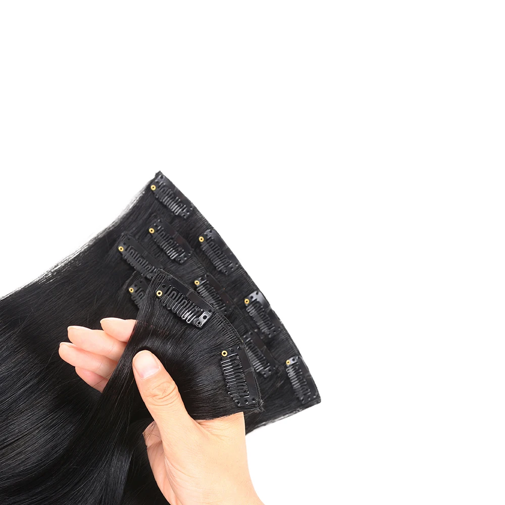 Balayage Dark Brown Remy Human Hair Half Women Long-lasting Easy to Manage Natural Handmade Invisible Clip in Extensions