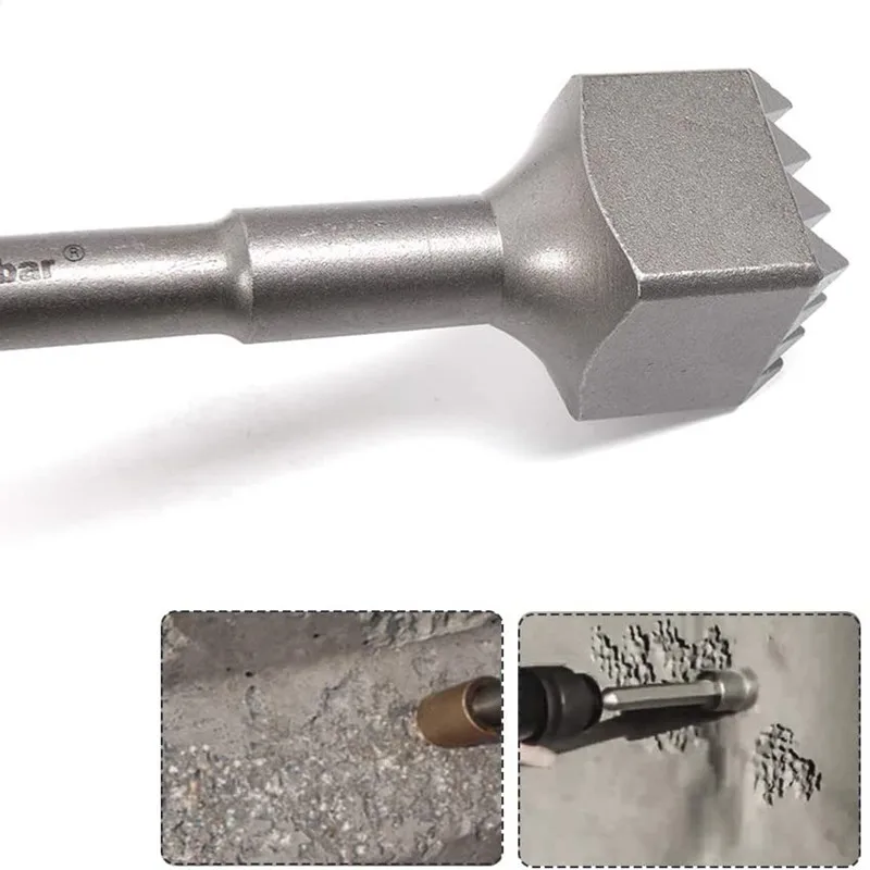 12/16Pin Sds Max Overall Bush Hammer Chisel Bit Tool Carbide Tip For Concrete Surface Removing