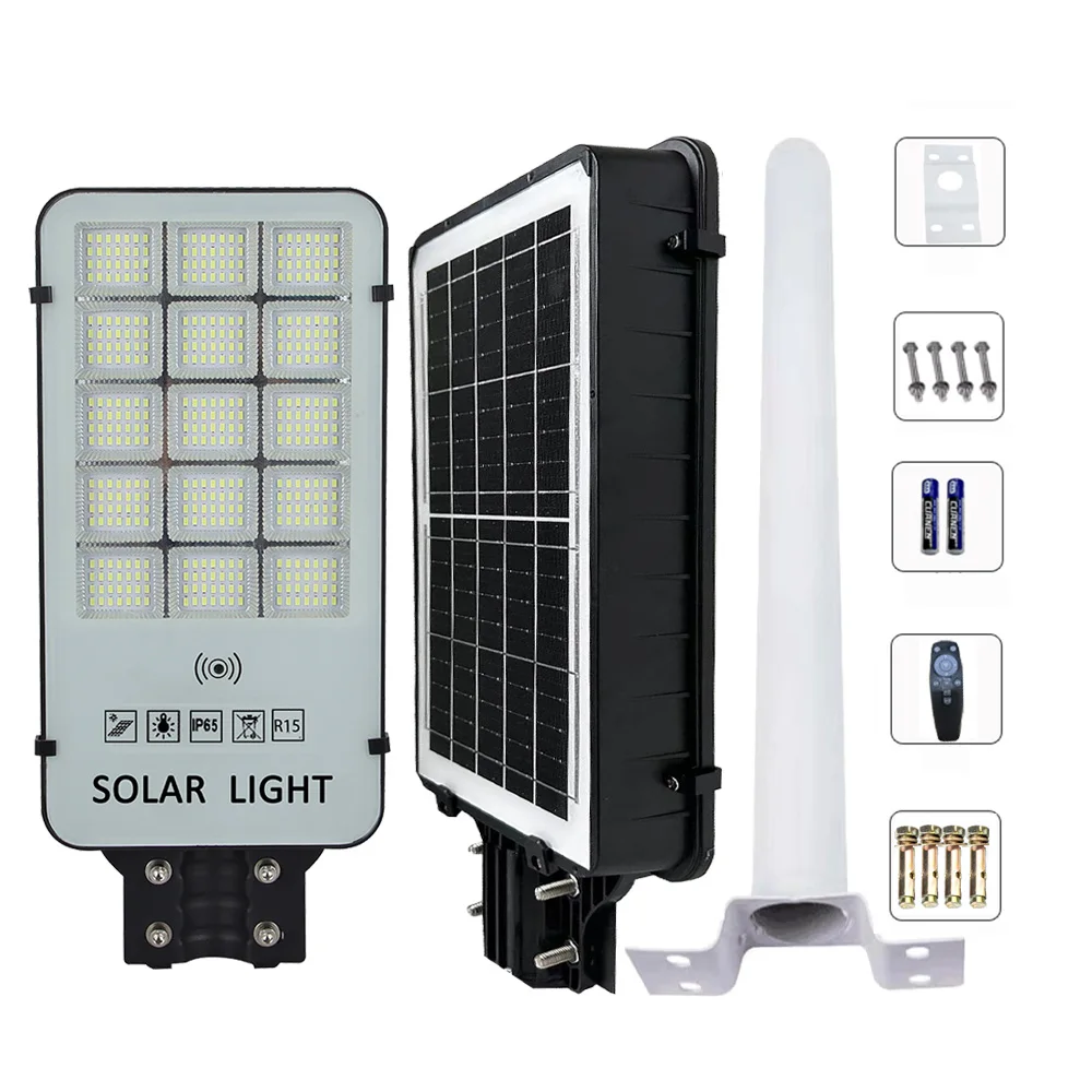 Factory top sale street light 300w abs waterproof remote motion control outdoor solar road light