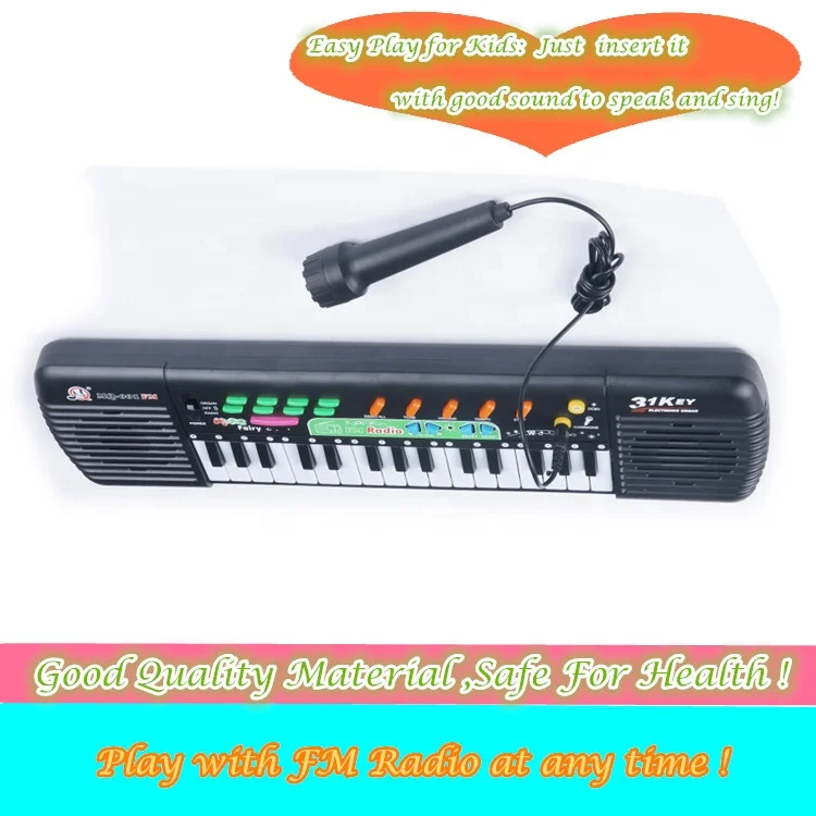 
Cheap Price Children 31 Keys Plastic Toys Piano With Microphone and Radio 