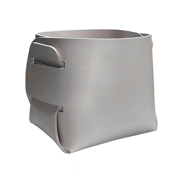 p015 Colorful PU Leather Office Tray Box Desktop Make Up Tray For Cosmetic Flower Storage Basket Organizer